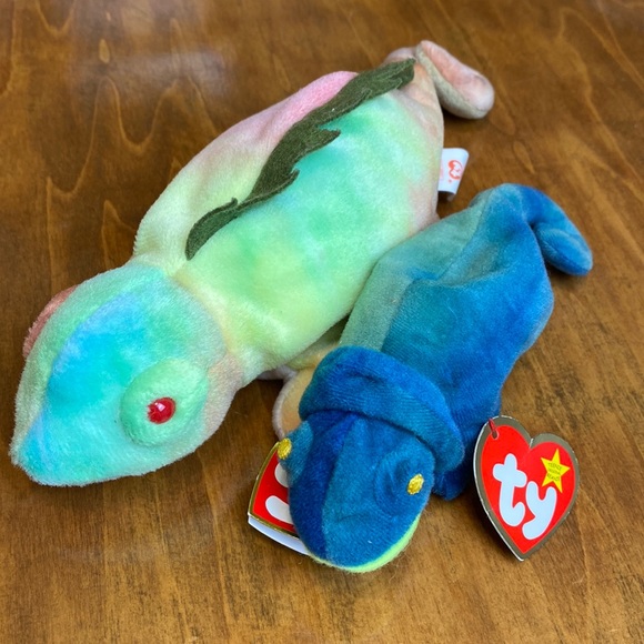 TY Teenie Beanie Baby Iggy the Iguana tie dye 1993 - Picture 9 of 10